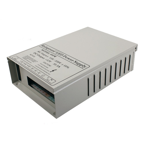 400W DC12/24V Rainproof Switching Enclosed LED Driver Transformer Power Supply Fan Cooling For LED Lighting